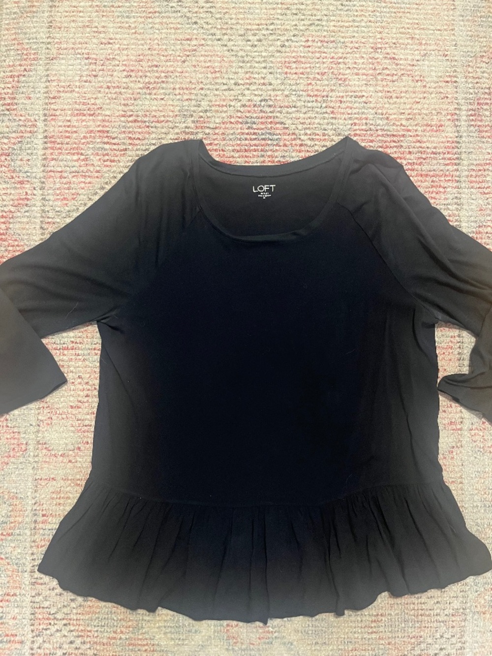LOFT Black Peplum Shirt